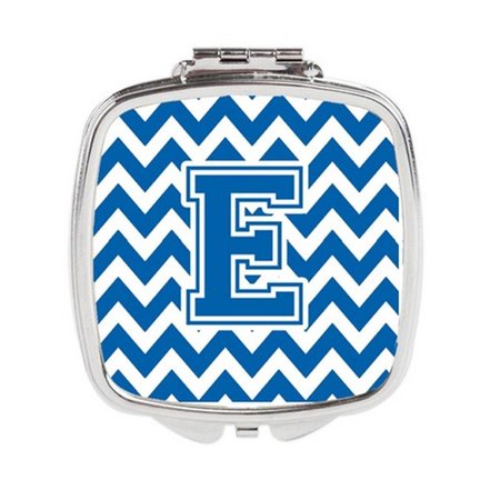 CAROLINES TREASURES Letter E Chevron Blue and White Compact Mirror CJ1056-ESCM